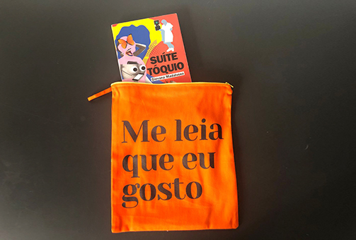 Bookbag Amora laranja Me leia que eu gosto